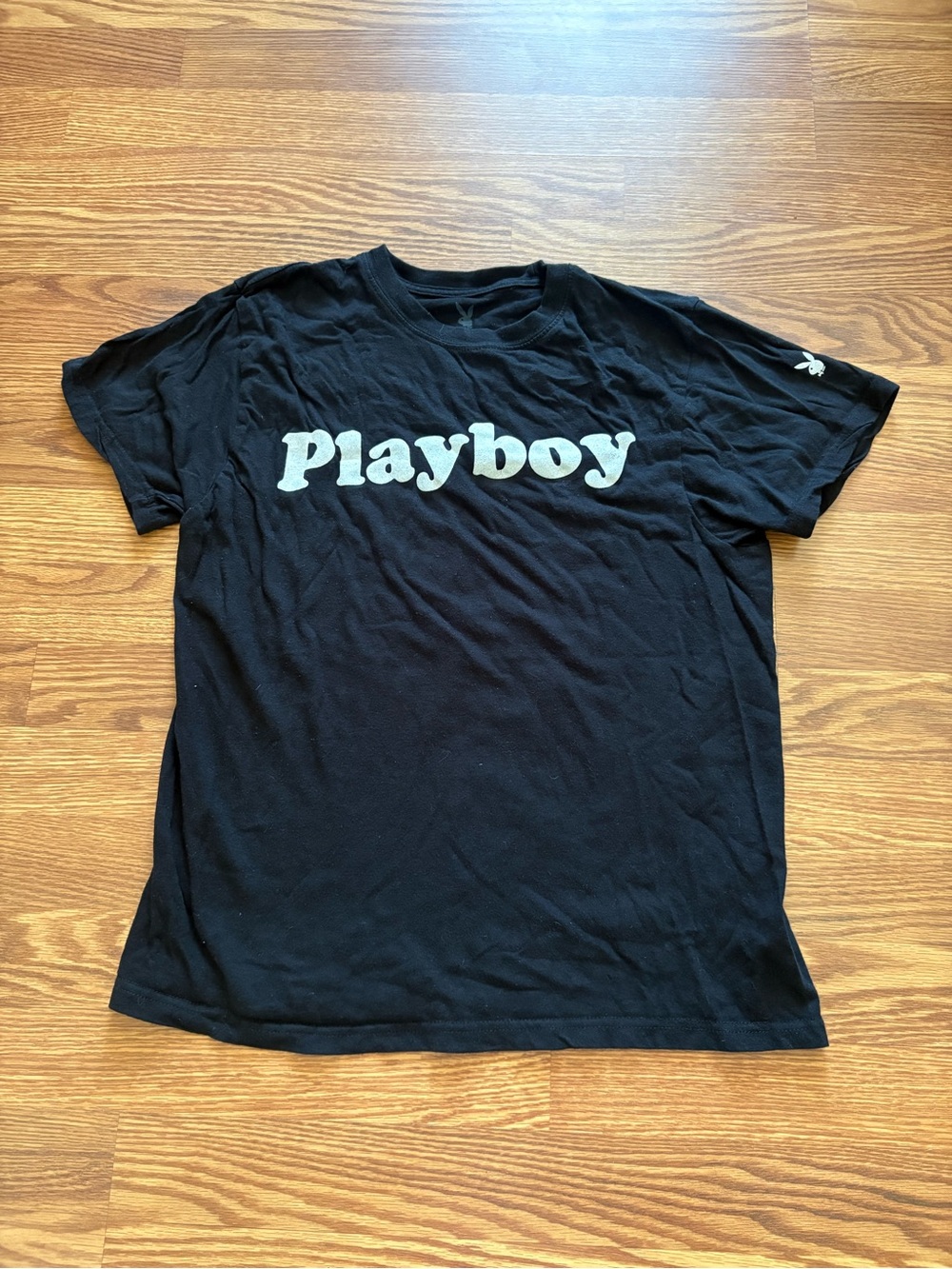 PLAYBOY Black Tee with White Logo